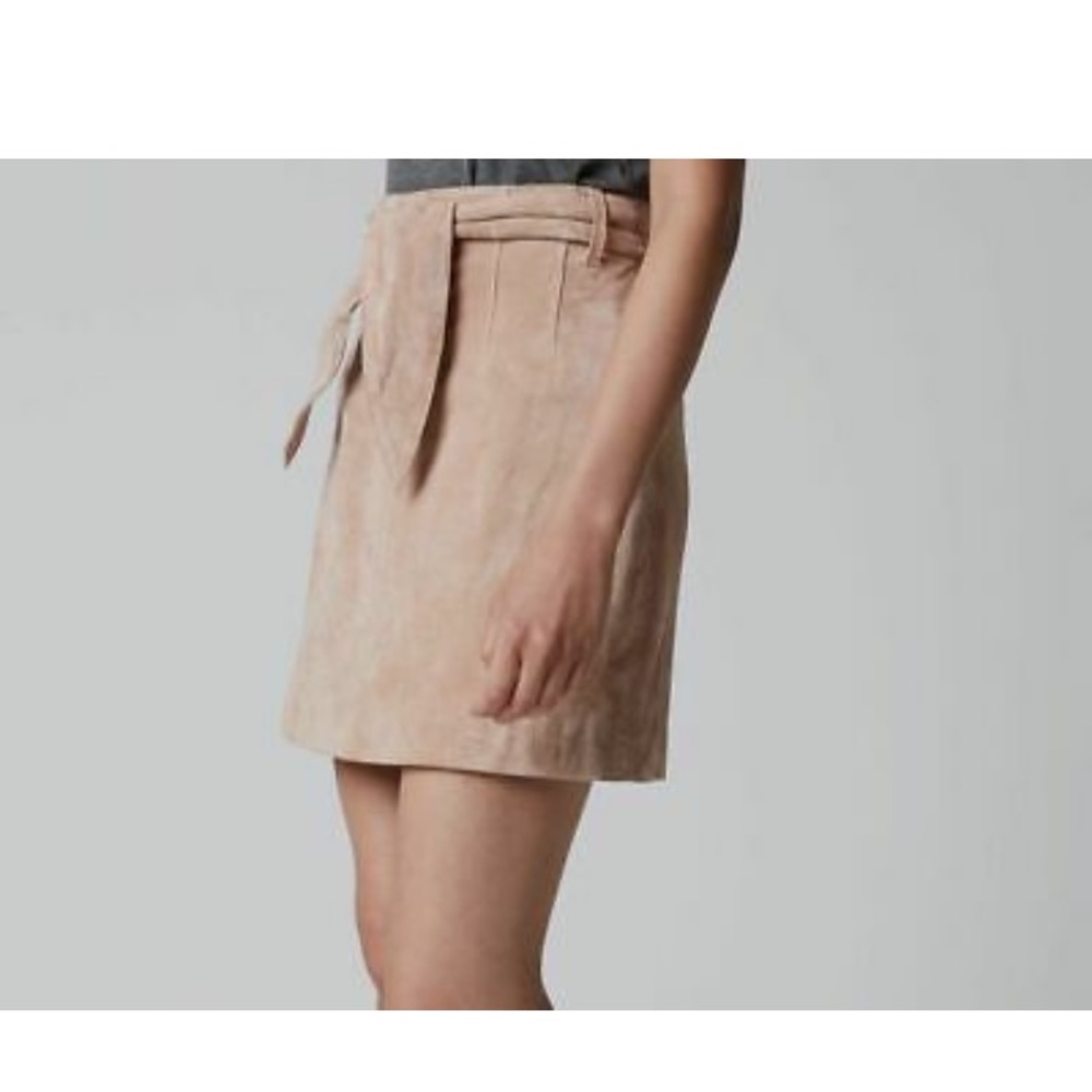 Pink suede skirt